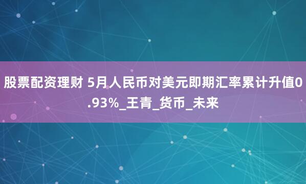 股票配资理财 5月人民币对美元即期汇率累计升值0.93%_王青_货币_未来