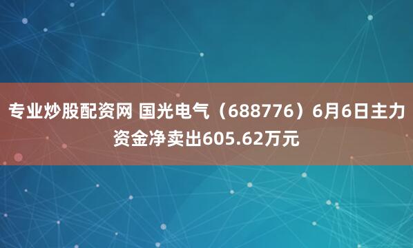 专业炒股配资网 国光电气（688776）6月6日主力资金净卖出605.62万元